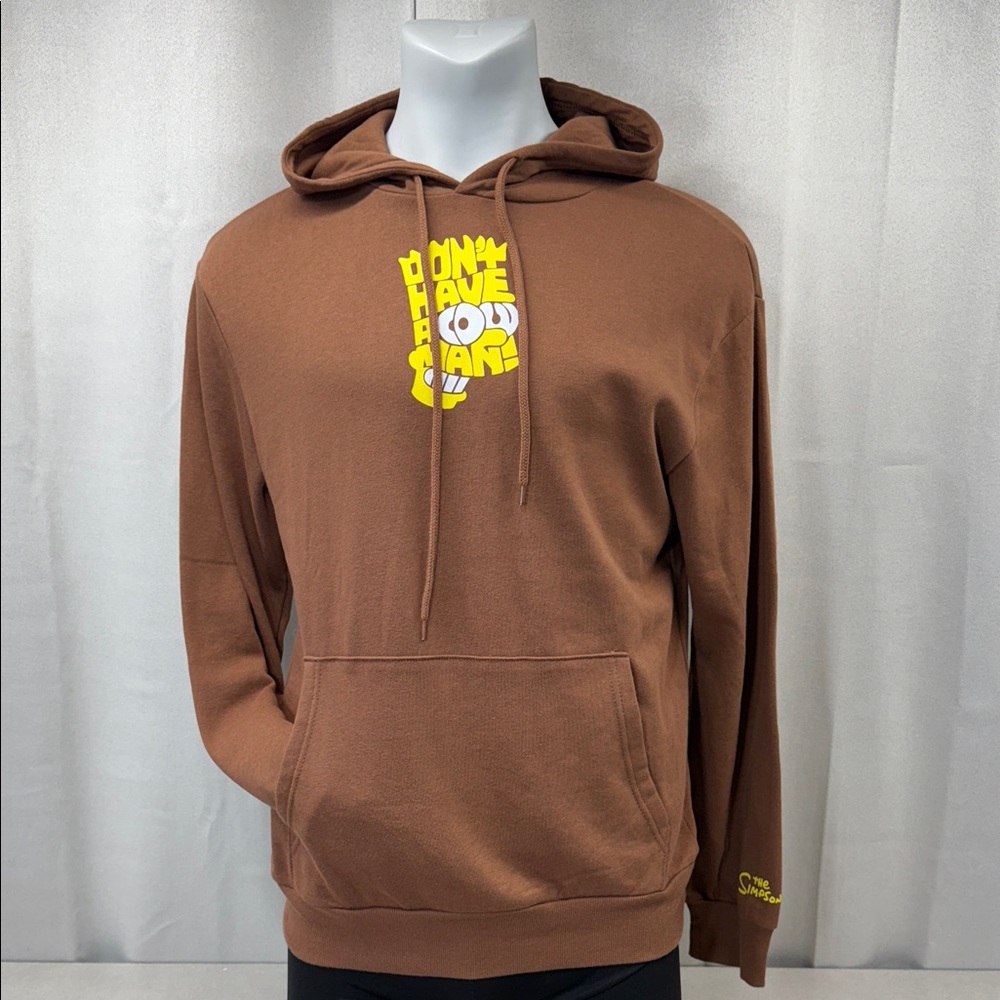 The Simpsons Stylish Brown Hoodie with Graphic Print